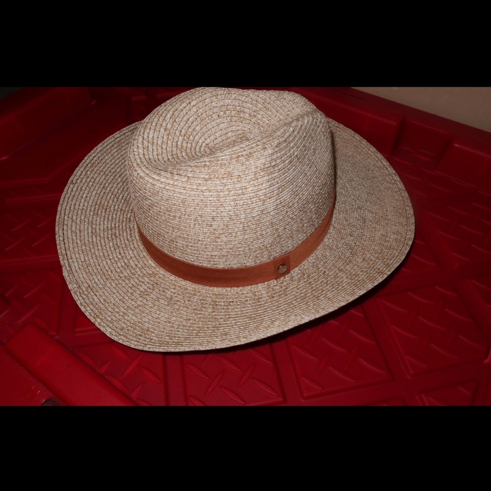 Nordstrom Beige Fedora with Brown Band